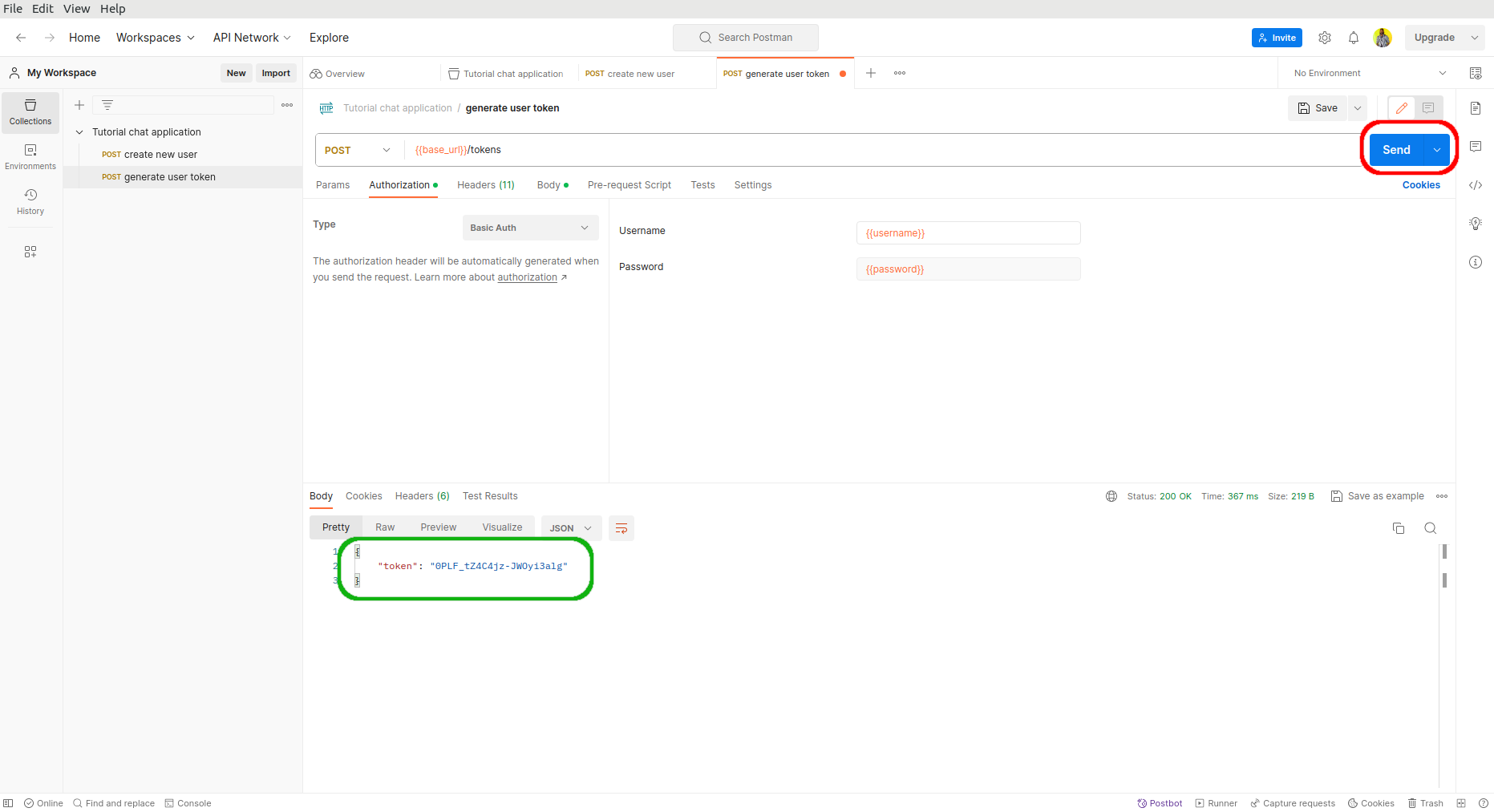 Sample token response