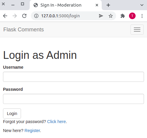 Admin Login Page