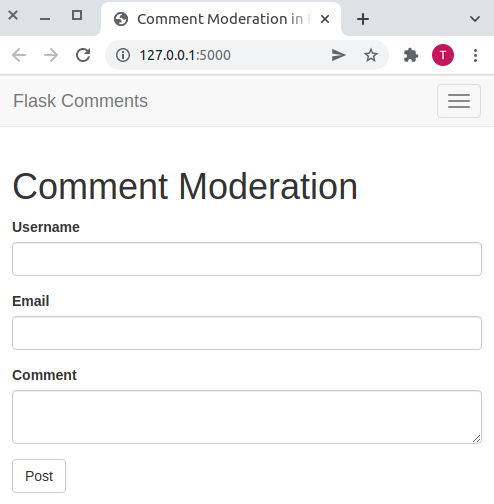 Comment Moderation Form