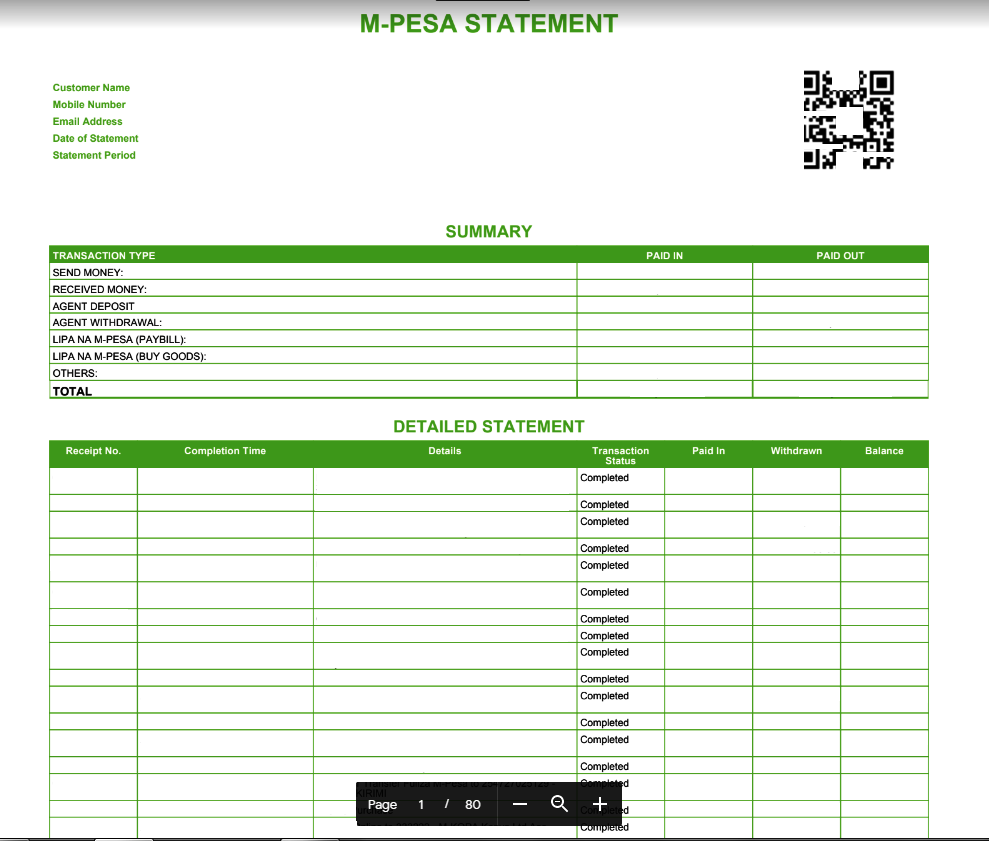 Mpesa statement