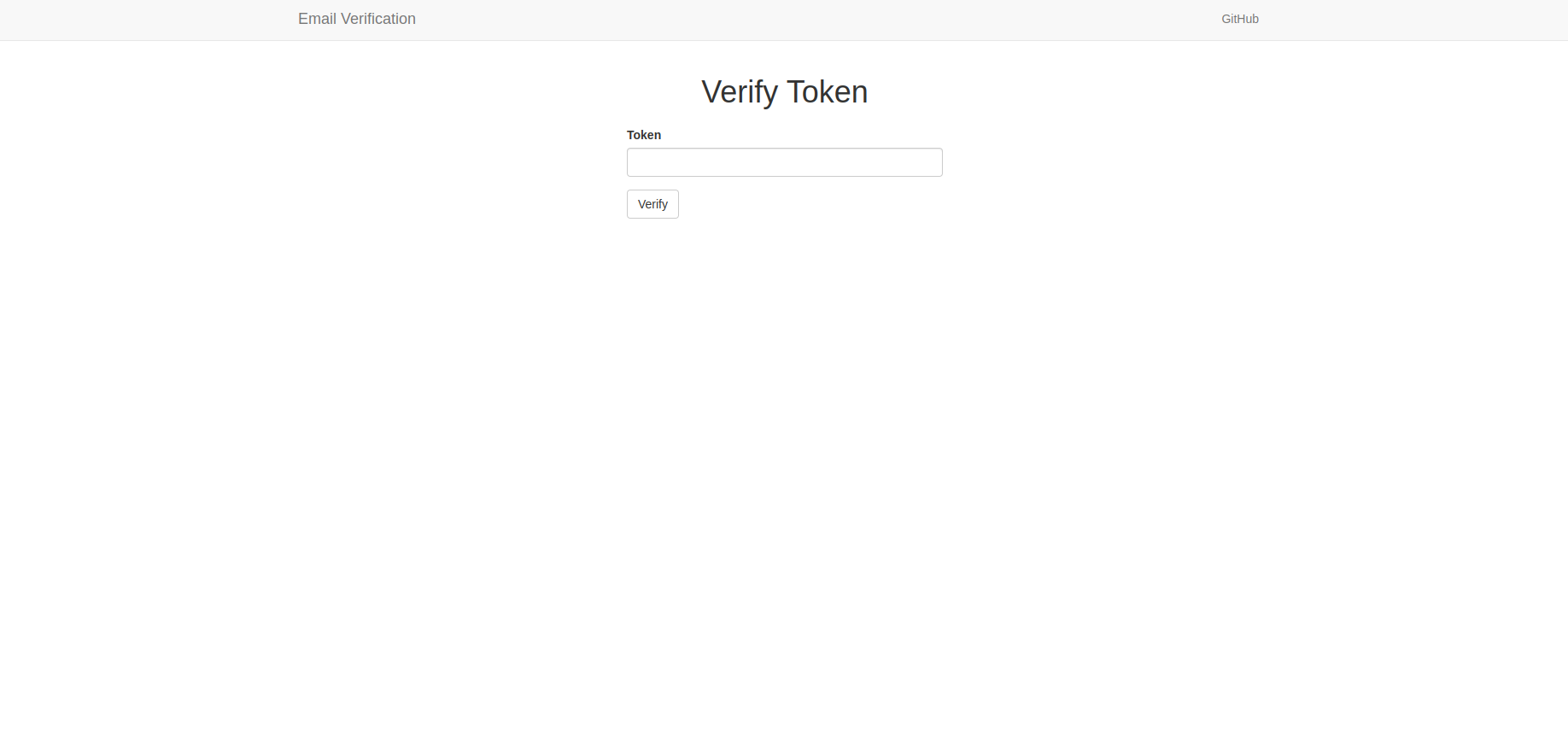 Verify token page