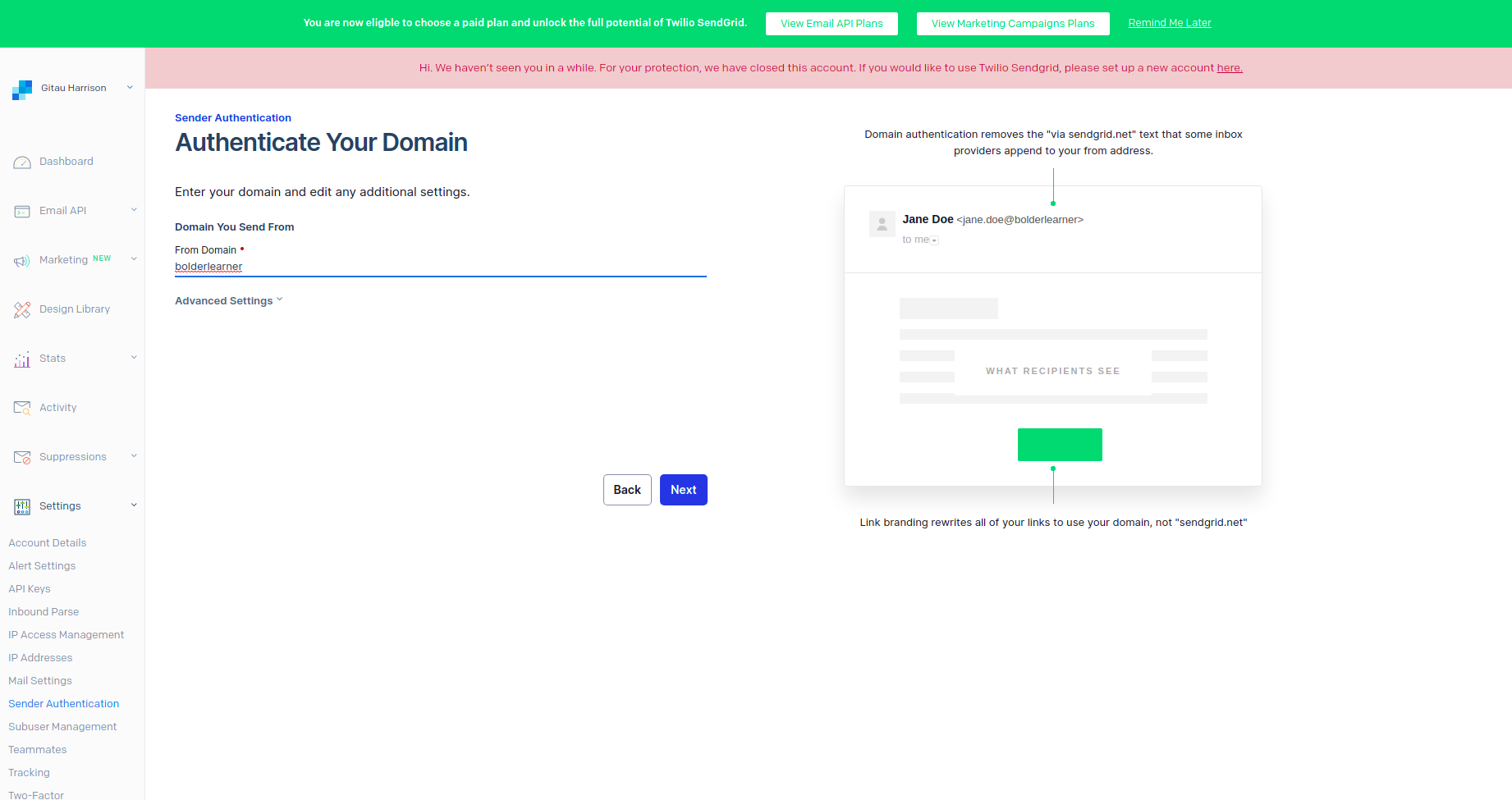 Authenticate Your Domain Page 2